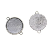 Maxbell 50 Pieces Tibetan Silver Bezel Pendant Trays Double Loops Round Cabochon Settings Trays Pendant Blanks DIY Jewelry Making Findings 25mm Bezel - Aladdin Shoppers