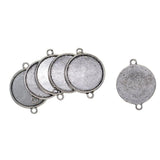 Maxbell 50 Pieces Tibetan Silver Bezel Pendant Trays Double Loops Round Cabochon Settings Trays Pendant Blanks DIY Jewelry Making Findings 25mm Bezel - Aladdin Shoppers