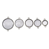 Maxbell 50 Pieces Tibetan Silver Bezel Pendant Trays Double Loops Round Cabochon Settings Trays Pendant Blanks DIY Jewelry Making Findings 25mm Bezel - Aladdin Shoppers