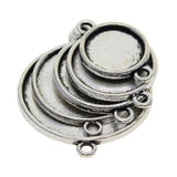 Maxbell 50 Pieces Tibetan Silver Bezel Pendant Trays Double Loops Round Cabochon Settings Trays Pendant Blanks DIY Jewelry Making Findings 25mm Bezel - Aladdin Shoppers