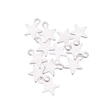 100 Pieces Stainless Steel Star Charms for Bracelets Anklets Waist Chain Hair Tie DIY Handcrafts Accessory Blank Unpainted - Aladdin Shoppers