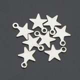100 Pieces Stainless Steel Star Charms for Bracelets Anklets Waist Chain Hair Tie DIY Handcrafts Accessory Blank Unpainted - Aladdin Shoppers
