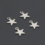 100 Pieces Stainless Steel Star Charms for Bracelets Anklets Waist Chain Hair Tie DIY Handcrafts Accessory Blank Unpainted - Aladdin Shoppers