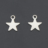 100 Pieces Stainless Steel Star Charms for Bracelets Anklets Waist Chain Hair Tie DIY Handcrafts Accessory Blank Unpainted - Aladdin Shoppers