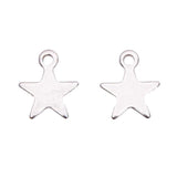 100 Pieces Stainless Steel Star Charms for Bracelets Anklets Waist Chain Hair Tie DIY Handcrafts Accessory Blank Unpainted - Aladdin Shoppers