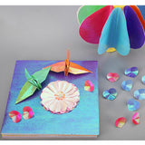 Maxbell 100 PCS Colored Pearl Paper Handmade DIY Folding Craft Paper