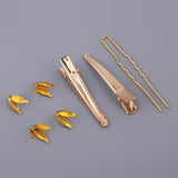 Copper Leaf Flower Hairpin Wedding Bride Bridesmaid Headdress Hair Accessory DIY Making Crafts - Aladdin Shoppers
