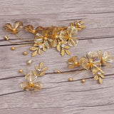 Copper Leaf Flower Hairpin Wedding Bride Bridesmaid Headdress Hair Accessory DIY Making Crafts - Aladdin Shoppers