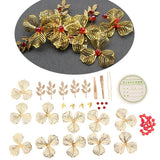 Copper Leaf Flower Hairpin Wedding Bride Bridesmaid Headdress Hair Accessory DIY Making Crafts - Aladdin Shoppers