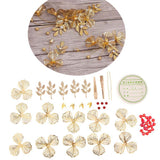 Copper Leaf Flower Hairpin Wedding Bride Bridesmaid Headdress Hair Accessory DIY Making Crafts - Aladdin Shoppers