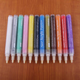 12 Pieces Acrylic Paint Markers Pen for Painting on Glass, Metal, Canvas, Wood, Stone, Ceramic, Fabric, Photo Album, Scrapbook, Card Making - Aladdin Shoppers