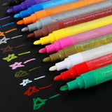 12 Pieces Acrylic Paint Markers Pen for Painting on Glass, Metal, Canvas, Wood, Stone, Ceramic, Fabric, Photo Album, Scrapbook, Card Making - Aladdin Shoppers