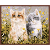 DIY Oil Painting Paint by Number Kit for Adults Kids Drawing with Brushes Paint Home Wall Decoration - Cute Cats, 40x50cm - Aladdin Shoppers