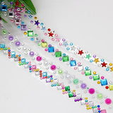 6 Rolls Self-Adhesive Rhinestones Various Sizes & Shapes Gemstone Embellishments Tapes for DIY Craft Scrap Book Picture Frames, Phone Case Decoration - Aladdin Shoppers