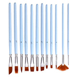 12 Pieces Paint Brushes Set, Round Pointed Tip Flat Fan Shaped Nylon Hair Brushes, Oil Acrylic Brush Watercolor Pen Art Crafts Supplies - Aladdin Shoppers