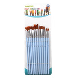 12 Pieces Paint Brushes Set, Round Pointed Tip Flat Fan Shaped Nylon Hair Brushes, Oil Acrylic Brush Watercolor Pen Art Crafts Supplies - Aladdin Shoppers