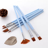 12 Pieces Paint Brushes Set, Round Pointed Tip Flat Fan Shaped Nylon Hair Brushes, Oil Acrylic Brush Watercolor Pen Art Crafts Supplies - Aladdin Shoppers