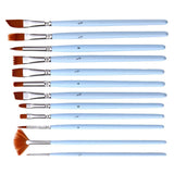 12 Pieces Paint Brushes Set, Round Pointed Tip Flat Fan Shaped Nylon Hair Brushes, Oil Acrylic Brush Watercolor Pen Art Crafts Supplies - Aladdin Shoppers
