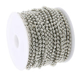Maxbell 20 Yard/ 2 Roll Stainless Steel Ball Bead Chain for DIY Jewelry 1.5mm Silver