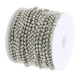 Maxbell 20 Yard/ 2 Roll Stainless Steel Ball Bead Chain for DIY Jewelry 1.5mm Silver