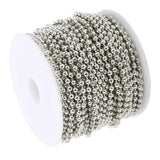 Maxbell 20 Yard/ 2 Roll Stainless Steel Ball Bead Chain for DIY Jewelry 1.5mm Silver