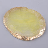 Resin Imitation Agate Nail Art Palette Drink Coaster Cup Mat Decor Yellow