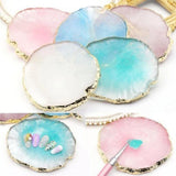 Resin Imitation Agate Nail Art Palette Drink Coaster Cup Mat Decor Yellow
