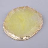 Resin Imitation Agate Nail Art Palette Drink Coaster Cup Mat Decor Yellow
