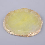Resin Imitation Agate Nail Art Palette Drink Coaster Cup Mat Decor Yellow