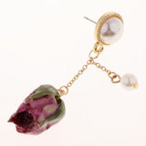 Maxbell 4Pcs Resin Flower Charms Pendants Dangle Drop Earrings Ear Studs Women