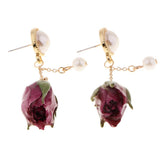 Maxbell 4Pcs Resin Flower Charms Pendants Dangle Drop Earrings Ear Studs Women
