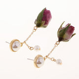 Maxbell 4Pcs Resin Flower Charms Pendants Dangle Drop Earrings Ear Studs Women