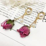 Maxbell 4Pcs Resin Flower Charms Pendants Dangle Drop Earrings Ear Studs Women