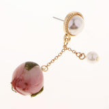 Maxbell 4Pcs Resin Flower Charms Pendants Dangle Drop Earrings Ear Studs Women