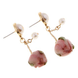Maxbell 4Pcs Resin Flower Charms Pendants Dangle Drop Earrings Ear Studs Women