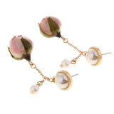 Maxbell 4Pcs Resin Flower Charms Pendants Dangle Drop Earrings Ear Studs Women