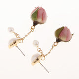 Maxbell 4Pcs Resin Flower Charms Pendants Dangle Drop Earrings Ear Studs Women