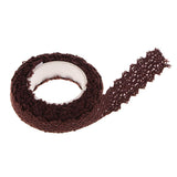 Maxbell 2 Pieces Fabric Lace Washi Tape Self Adhesive Trim Wedding coffee