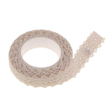 Maxbell 2 Pieces Fabric Lace Washi Tape Self Adhesive Trim Wedding coffee