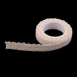Maxbell 2 Pieces Fabric Lace Washi Tape Self Adhesive Trim Wedding coffee