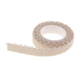 Maxbell 2 Pieces Fabric Lace Washi Tape Self Adhesive Trim Wedding coffee