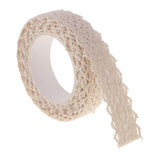 Maxbell 2 Pieces Fabric Lace Washi Tape Self Adhesive Trim Wedding coffee