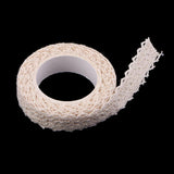 Maxbell 2 Pieces Fabric Lace Washi Tape Self Adhesive Trim Wedding coffee