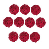 10pcs Wicker Rattan Ball Table Wedding Vase Fillers Hanging Ornament Red