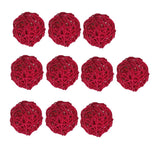 10pcs Wicker Rattan Ball Table Wedding Vase Fillers Hanging Ornament Red