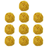 10 Pieces Rattan Wicker Ball Photo Props Wedding Home DIY Trinkets Yellow