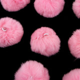 Maxbell 30Set  Faux Fur Pom Pom Ball Keychain for DIY Hat Bag Hair Accessories