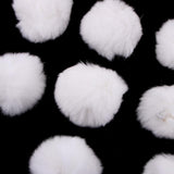 Maxbell 30Set  Faux Fur Pom Pom Ball Keychain for DIY Hat Bag Hair Accessories