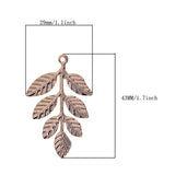 Maxbell 60Pcs/lot Large Filigree Leaf Branches Jewelry Making Findings Rose Gold