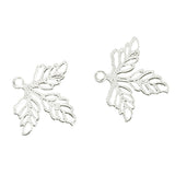 Maxbell 200 pcs Leaf Charms Pendants Fit DIY Earring Hair Accessory Golden& Platinum